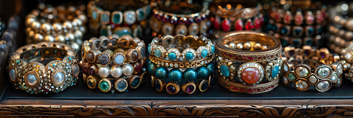 silver jewelry box,
Cloe  Up of Bracelets,