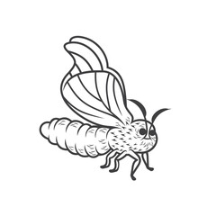 illustration of silkworm cocoon, vector art.