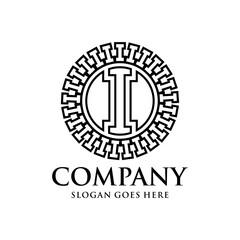 letter I mandala logo