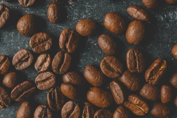 Fotobehang Coffee beans close-up, beautiful background © shine.graphics