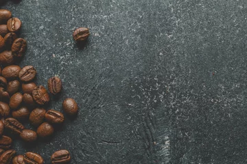 Gordijnen Coffee beans close-up, beautiful background © shine.graphics
