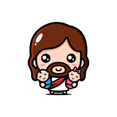 cute jesus holding a baby
