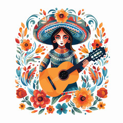 Graphic design of mexican culture flat vector 