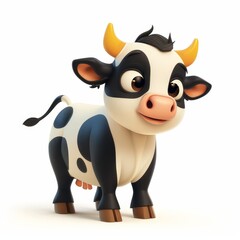 Funny looking cow illustration with a surprised expression - 764408261