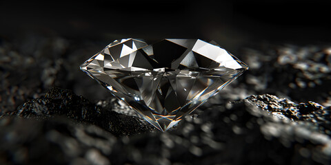 Beautiful luxury crystal diamond jewelry A sparkling diamond set against a black background.

