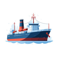 Isolated cargo ship design flat vector illustration