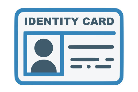 Identification card with Profile icon. National Id card document with photo. Approve identity verification card, Verification badge User or profile card, personal identity verify. 
