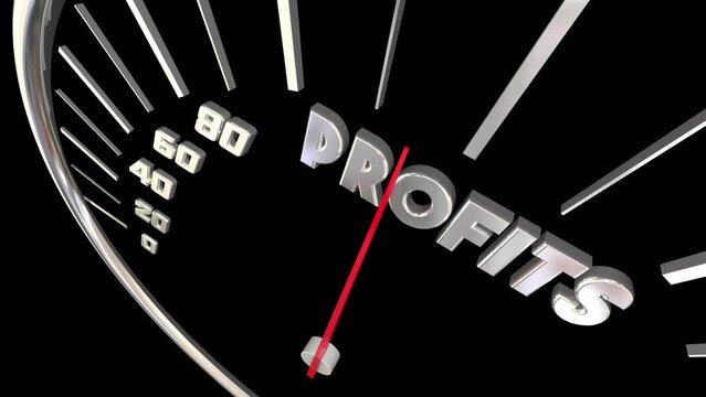 Profits Level Make More Money Net Income Growth Rising Gauge Measure 3d Animation