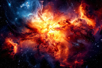 Colorful nebula birthplace of stars full of gas dust in deep space, cosmic astronomy showing the beauty of the universe