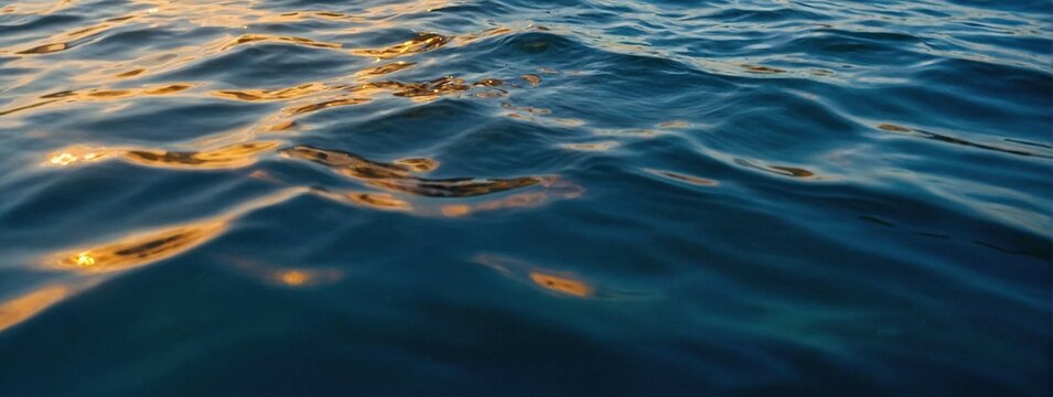 Abstract blur light on sea and ocean, clear water close up colorful background