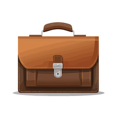 Portfolio briefcase documents isolated icon flat ve