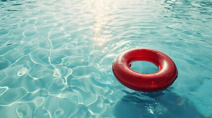 swimming pool or beach with red ring float