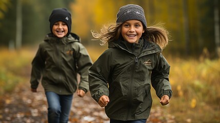 Kids Walking in the Woods
