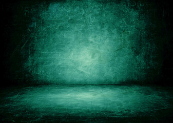 Grungy dark room with floor and wall, grungy background