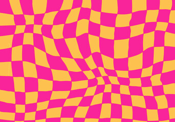 Seamless geometric pattern with squares in pink and yellow colors.