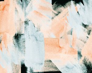 Abstract watercolor painted background on paper texture. Fragment of artwork.
