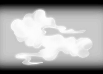 Clouds on a gradient dark light background. Watercolor. Vector illustration.