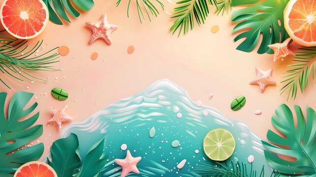 beach background with copy space illustration