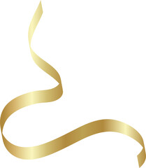 Set of gold ribbons. Christmas and new year holiday decoration
