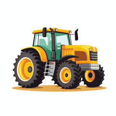 Fototapeta na wymiar Tractor vehicle agricultural farm machine flat vect