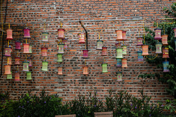 Lanterns at Cafe Pho Co ancient coffee shop, Dong Van, Ha Giang, Vietnam