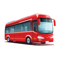 Vector design red tour bus transport icon isolated