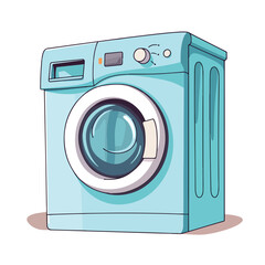 Washer laundry machine flat vector illustration iso