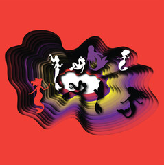 Mermaid Art, Paper Cut Out Effect, Mermaid Art, Little Mermaid