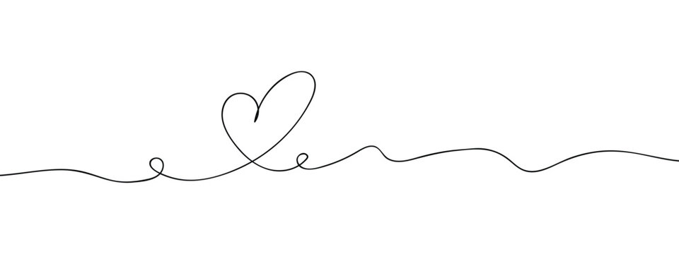 heart line art style vector with transparent background.