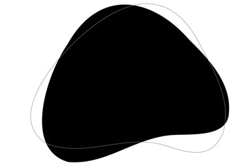 モノクロのゆるい円と線のフレーム