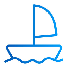 This is the Boat icon from the Sport icon collection with an Outline gradient style