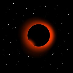 sun in space. solar eclipse in space. Solar eclipse