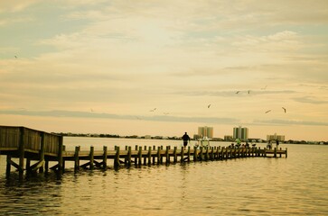 pier at dusk