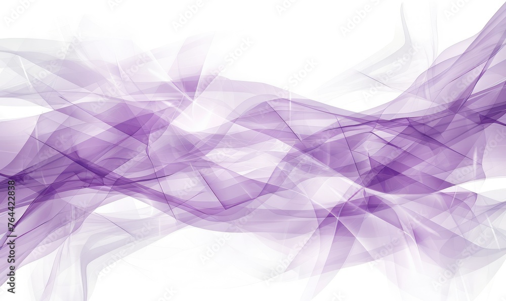 Poster translucent purple waves abstract design - elegant flowing translucent purple waves with an ethereal
