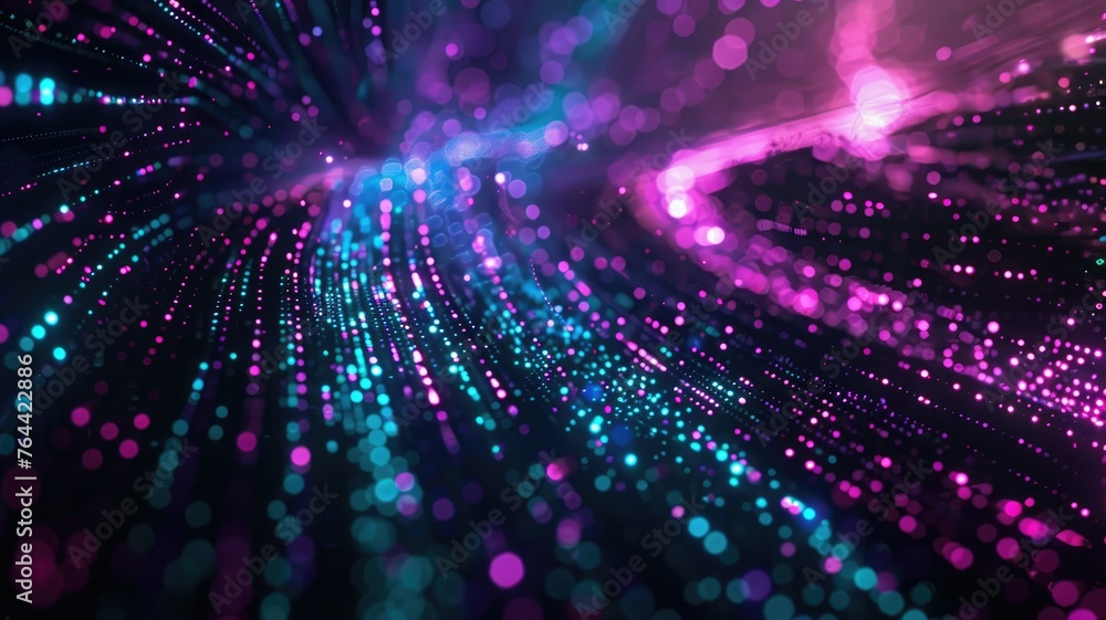 Poster vibrant digital light particle explosion - abstract image showcasing an explosion of digital lights 