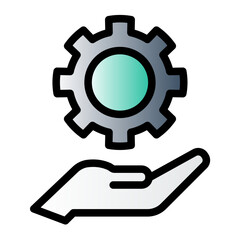 This is the Cogwheel icon from the online marketing icon collection with an gradient color lineal style