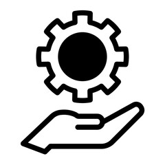 This is the Cogwheel icon from the online marketing icon collection with an mixed style