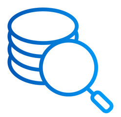 This is the Search Data icon from the data management icon collection with an Outline gradient style