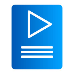 This is the Video File icon from the data management icon collection with an solid gradient style