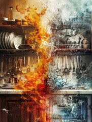 Kitchen Fire Painting