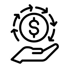 This is the Return on Investment icon from the investment icon collection with an Outline style