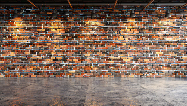 Fototapeta Textured old red brick wall, capturing the essence of vintage architecture and urban design