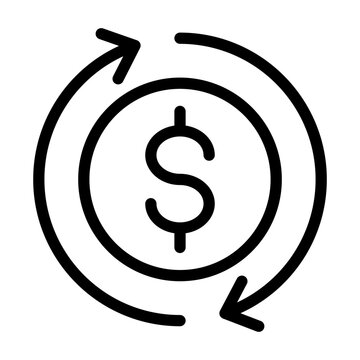 This is the Cashflow icon from the investment icon collection with an Outline style
