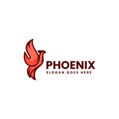 Vector Logo Illustration Phoenix Simple Mascot Style