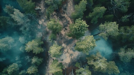 Obraz premium summer aerial view background