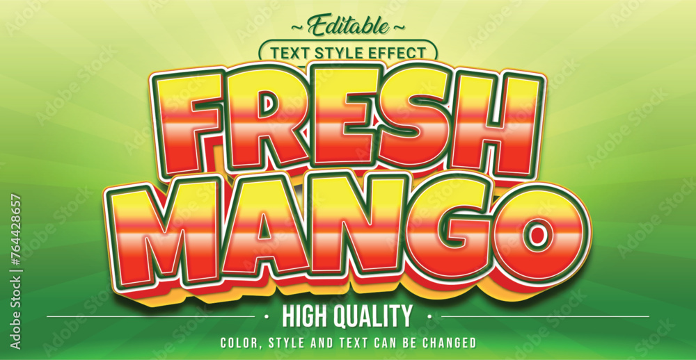 Poster Editable text style effect - Fresh Mango text style theme.