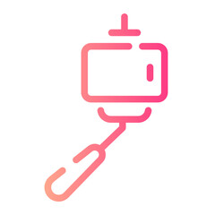 selfie stick Line Gradient Icon