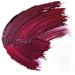 A single burgundy brushstroke isolated on transparent png.

