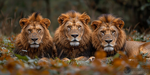 Lion Looking At Camera Lens
