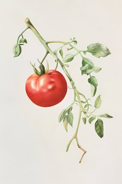 Tomato in colored pencil drawing style, vegetable art, Artwork for wall art illustration and home decor, digital printable wall art, wallpaper